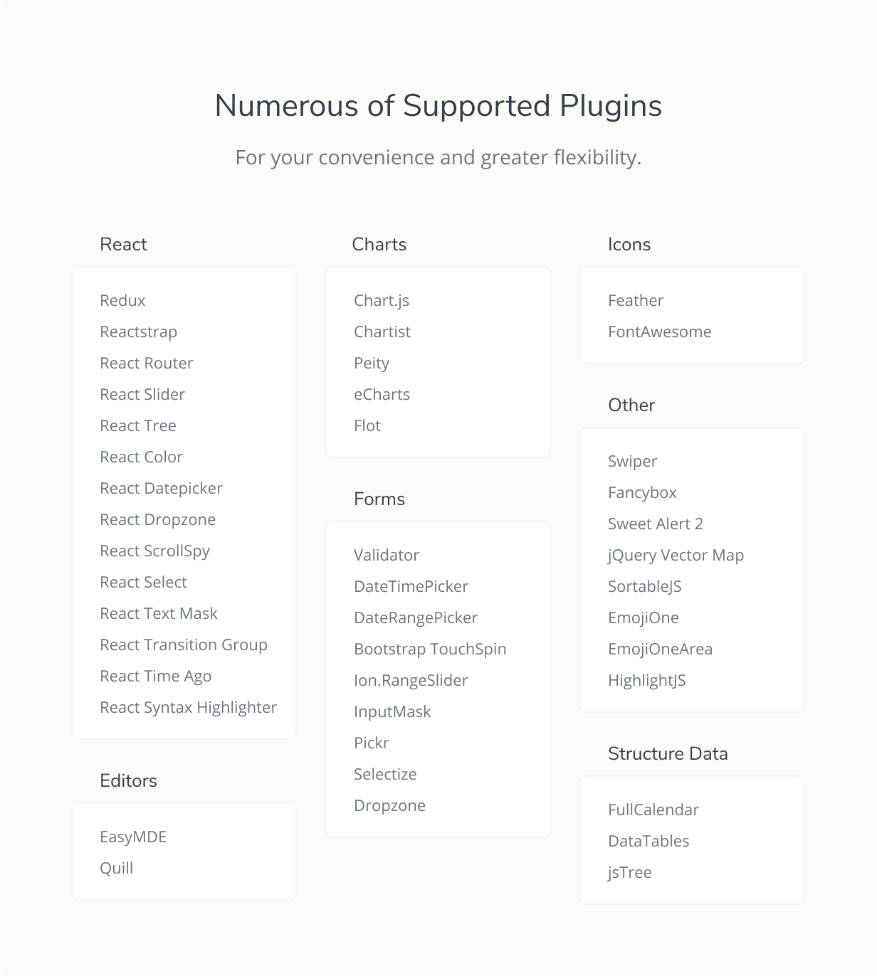 A lot of supported plugins