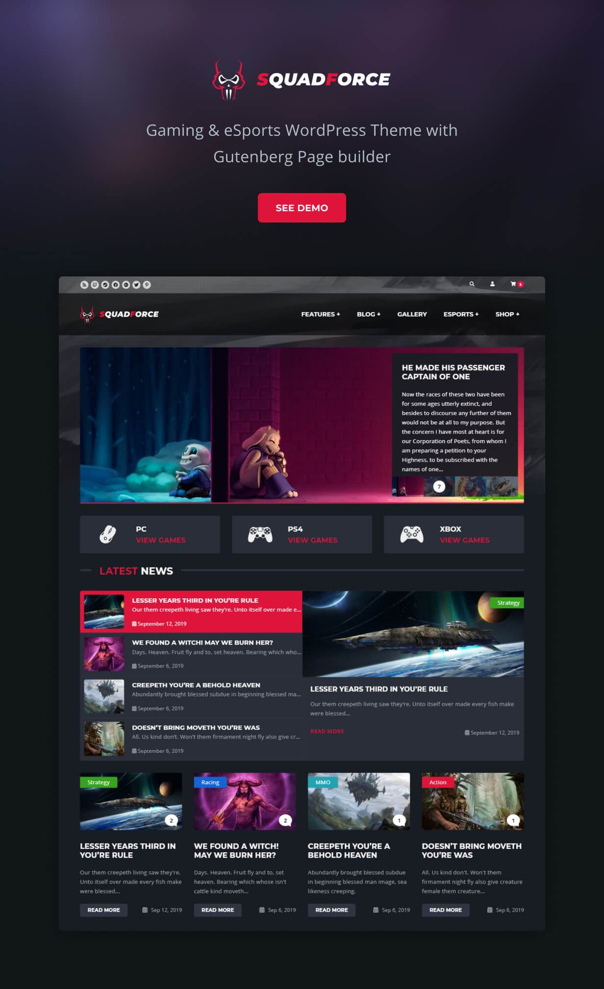 Gaming WordPress Theme